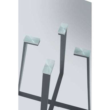 Metropolitan Clear Glass Round Dining Table with Black Finish Legs