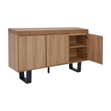 Oakton Natural Wood Effect 3 Door Sideboard