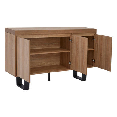Oakton Natural Wood Effect 3 Door Sideboard