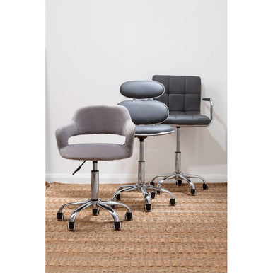 Fran Grey Leather Effect Home Office Chair