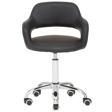 Fionna Black Leather Effect Curved Back Home Office Chair