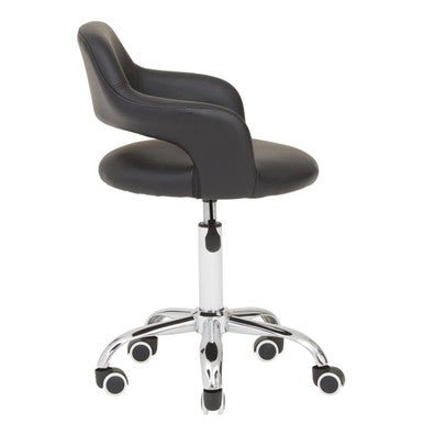 Fionna Black Leather Effect Curved Back Home Office Chair