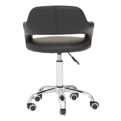 Fionna Black Leather Effect Curved Back Home Office Chair