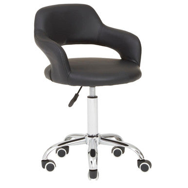 Fionna Black Leather Effect Curved Back Home Office Chair
