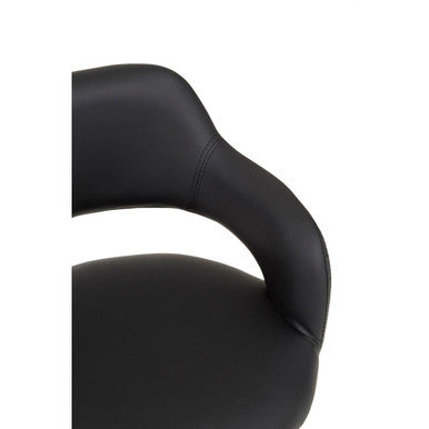 Fionna Black Leather Effect Curved Back Home Office Chair