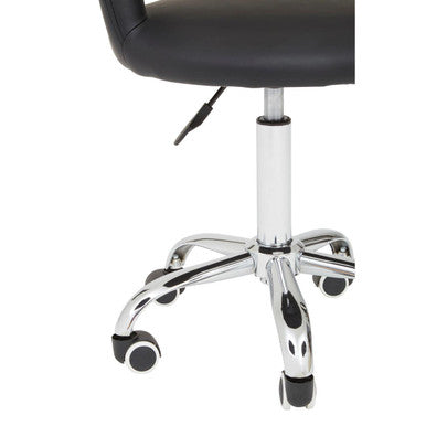 Fionna Black Leather Effect Curved Back Home Office Chair