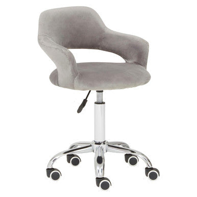 Fionna Grey Velvet Curved Back Home Office Chair
