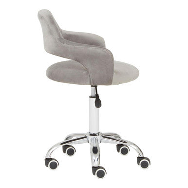 Fionna Grey Velvet Curved Back Home Office Chair