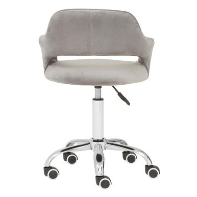 Fionna Grey Velvet Curved Back Home Office Chair