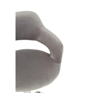 Fionna Grey Velvet Curved Back Home Office Chair