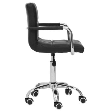 Finn Black Leather Effect Home Office Chair