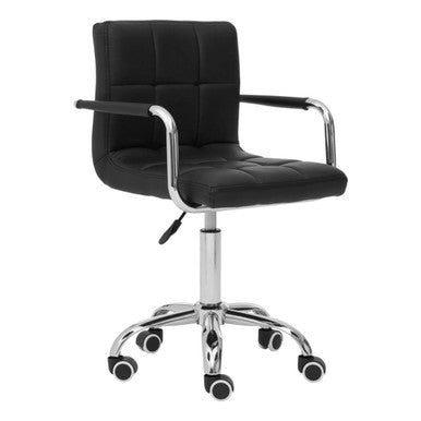 Finn Black Leather Effect Home Office Chair