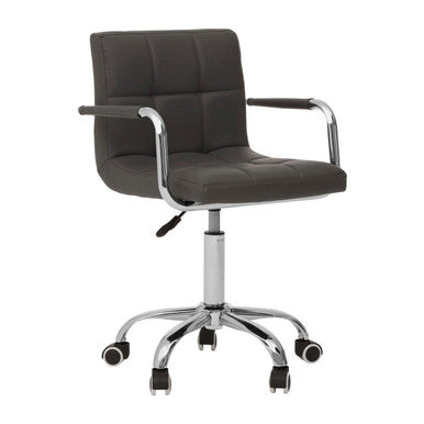 Finn Grey Leather Effect Home Office Chair