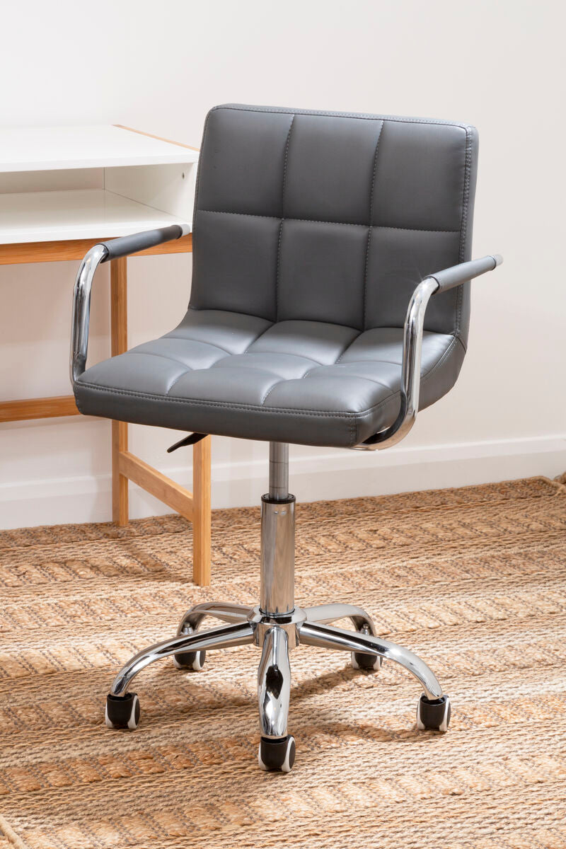 Finn Grey Leather Effect Home Office Chair
