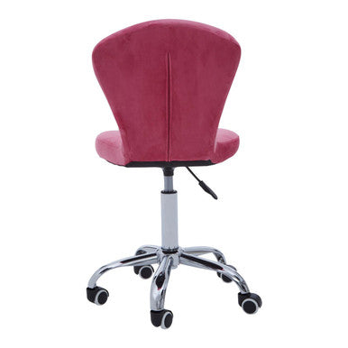 Fayth Pink Velvet Button Tufted Home Office Chair