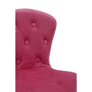 Fayth Pink Velvet Button Tufted Home Office Chair