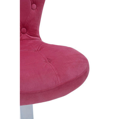 Fayth Pink Velvet Button Tufted Home Office Chair