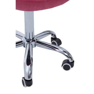 Fayth Pink Velvet Button Tufted Home Office Chair