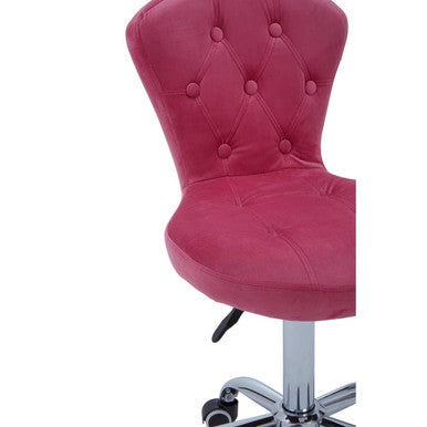 Fayth Pink Velvet Button Tufted Home Office Chair