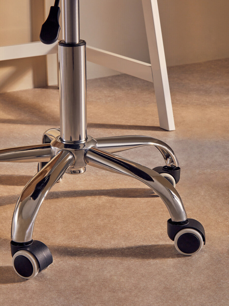 Fayth Grey Velvet Button Tufted Home Office Chair