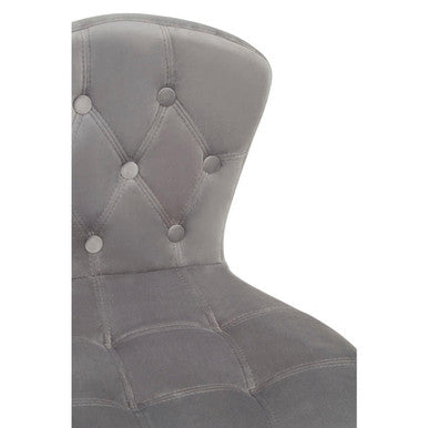 Fayth Grey Velvet Button Tufted Home Office Chair