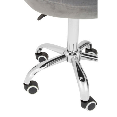 Fayth Grey Velvet Button Tufted Home Office Chair