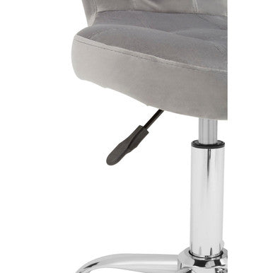 Fayth Grey Velvet Button Tufted Home Office Chair