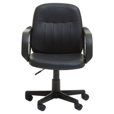 Flint Black Leather Effect Home Office Chair