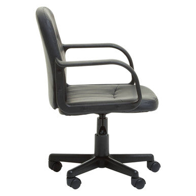 Flint Black Leather Effect Home Office Chair