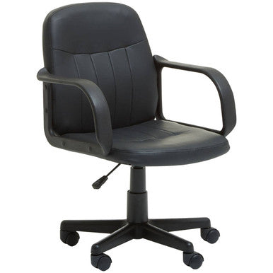 Flint Black Leather Effect Home Office Chair