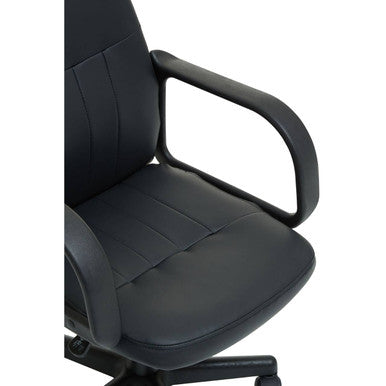 Flint Black Leather Effect Home Office Chair