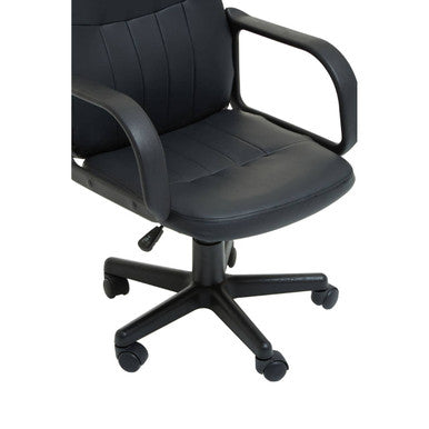 Flint Black Leather Effect Home Office Chair