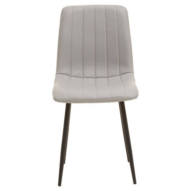Tiana Light Grey Leather Effect Set of 4 Dining Chairs