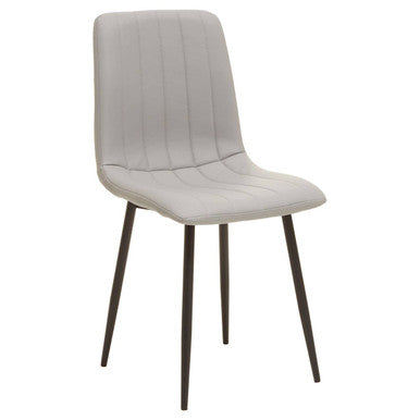 Tiana Light Grey Leather Effect Set of 4 Dining Chairs