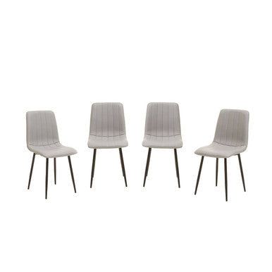 Tiana Light Grey Leather Effect Set of 4 Dining Chairs