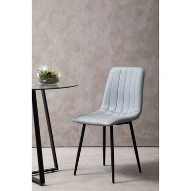 Tiana Light Grey Leather Effect Set of 4 Dining Chairs