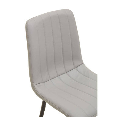 Tiana Light Grey Leather Effect Set of 4 Dining Chairs