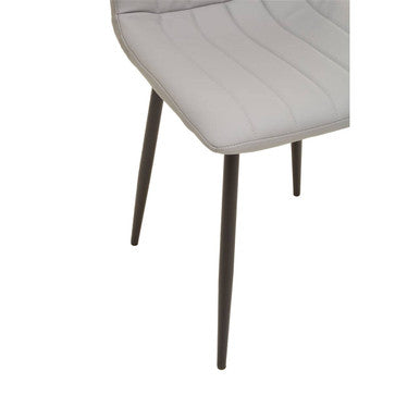 Tiana Light Grey Leather Effect Set of 4 Dining Chairs
