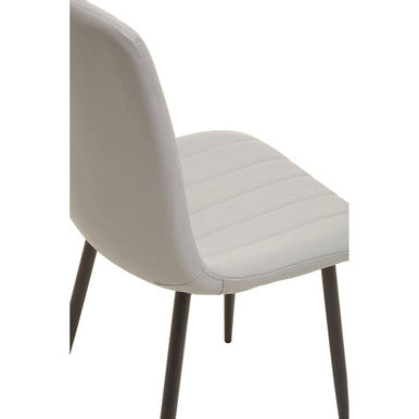 Tiana Light Grey Leather Effect Set of 4 Dining Chairs