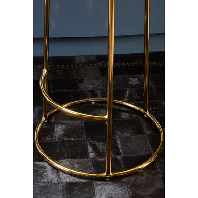 Manhattan Green Velvet and Gold Finish Bar Stool