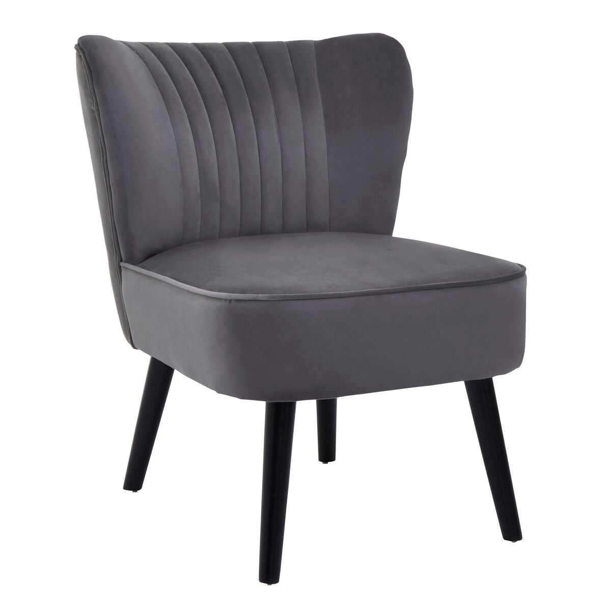 Regents Park Grey Velvet Chair with Black Legs