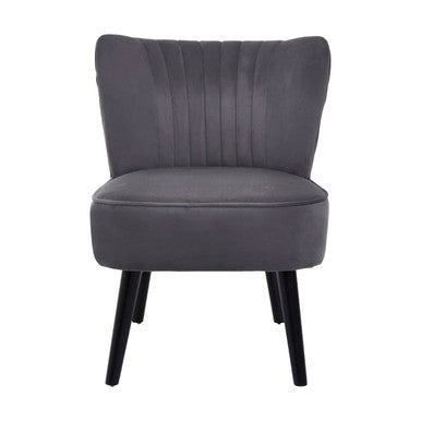 Regents Park Grey Velvet Chair with Black Legs
