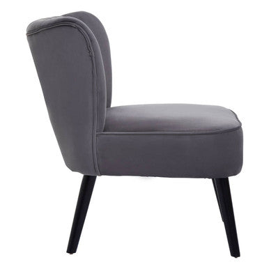 Regents Park Grey Velvet Chair with Black Legs
