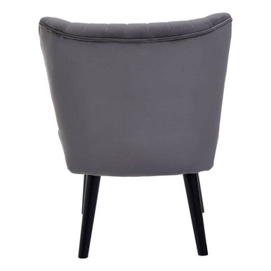 Regents Park Grey Velvet Chair with Black Legs