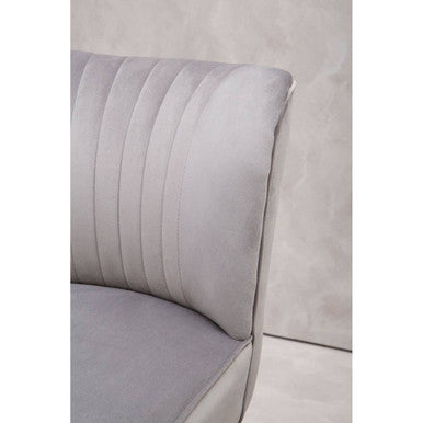 Regents Park Grey Velvet Chair with Black Legs