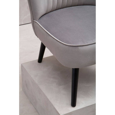 Regents Park Grey Velvet Chair with Black Legs