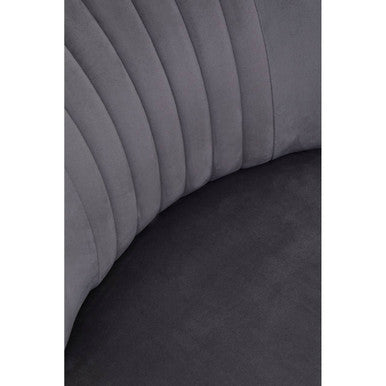 Regents Park Grey Velvet Chair with Black Legs