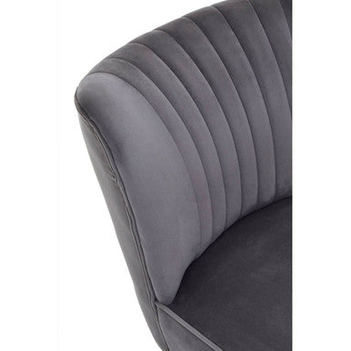 Regents Park Grey Velvet Chair with Black Legs