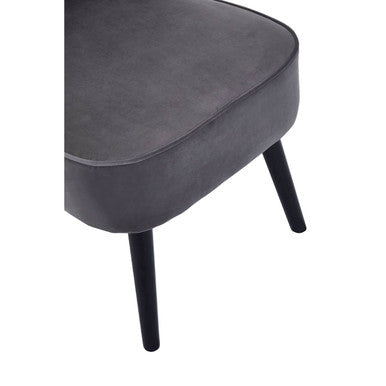 Regents Park Grey Velvet Chair with Black Legs
