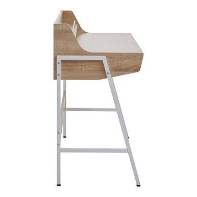 Bradbury Natural Oak Veneer Desk with Drawer and Shelf